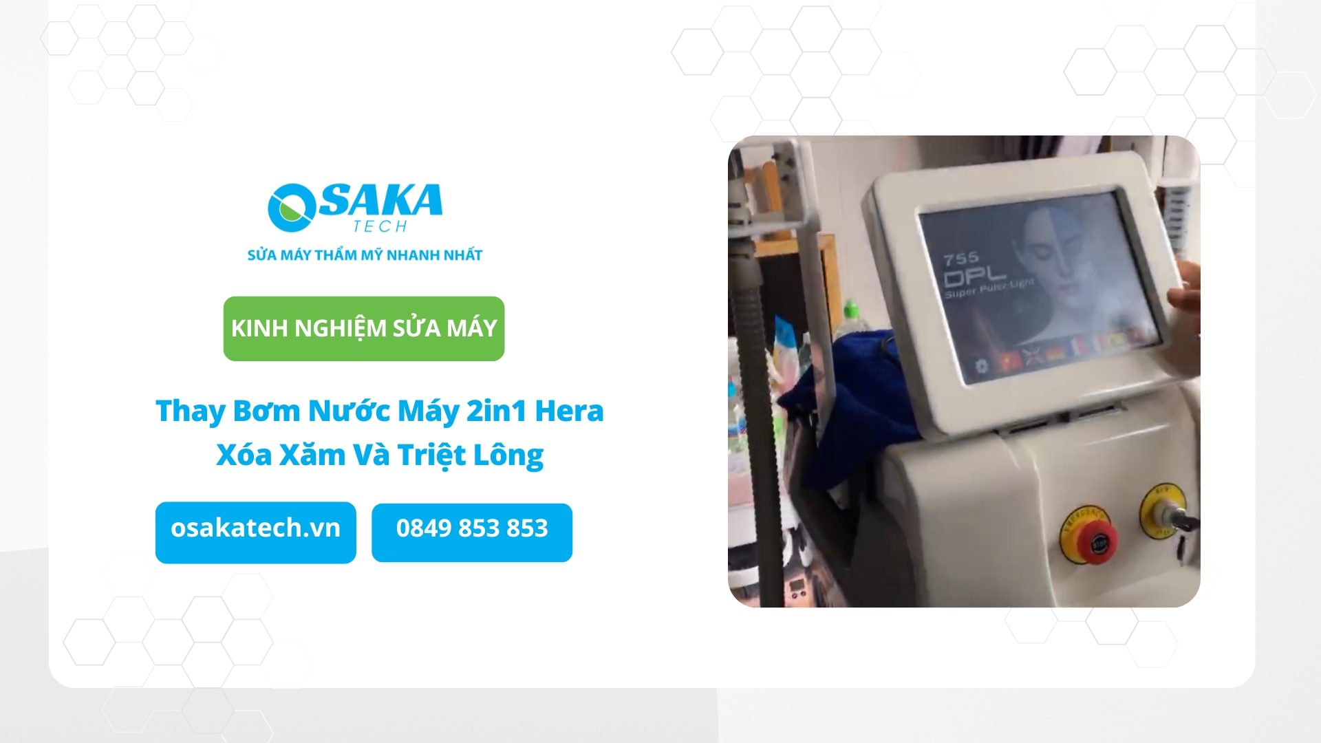 Thay Bơm Nước Máy 2in1 Hera Xóa Xăm Và Triệt Lông