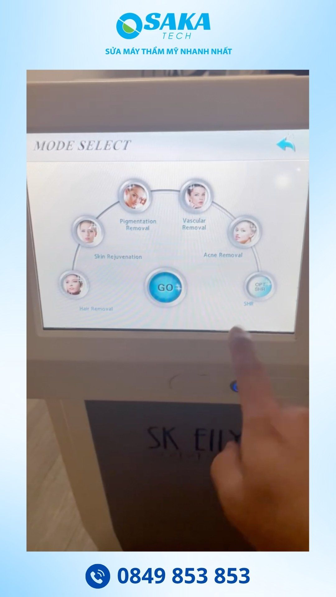Sửa Máy Triệt Lông OPT SHR SK EILY Không Lên Nguồn Tại Spa Kawai