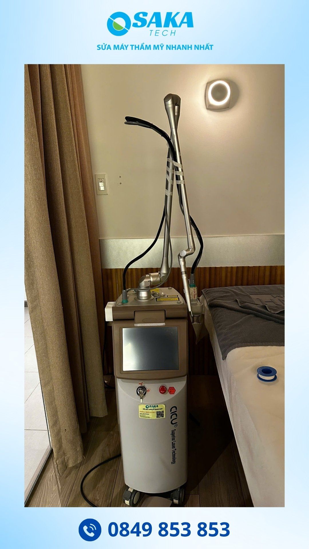 Sửa Máy Laser CO2 Fractional CICU Lỗi Trục Khuỷu Tại Shynh House