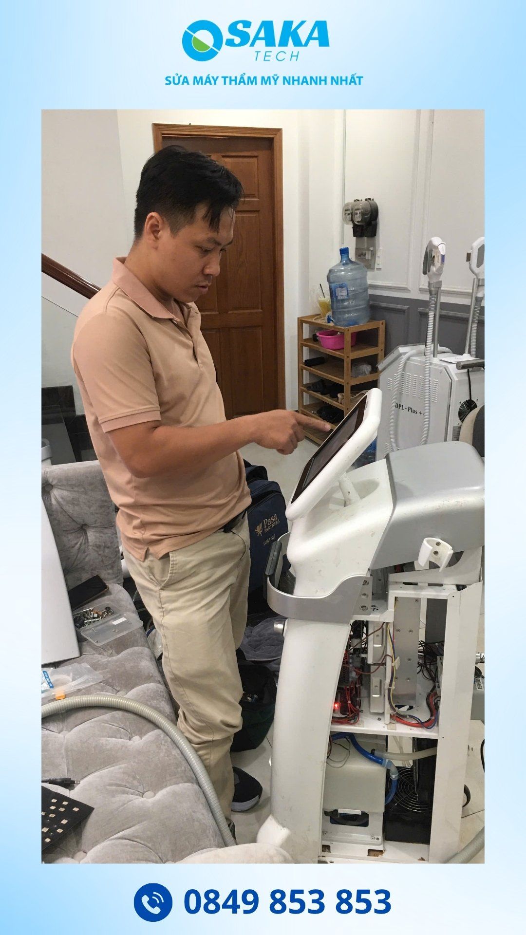 Sửa Máy Triệt Lông Diode Laser Báo Lỗi Nước Tại Viện Thẩm Mỹ LG Clinic