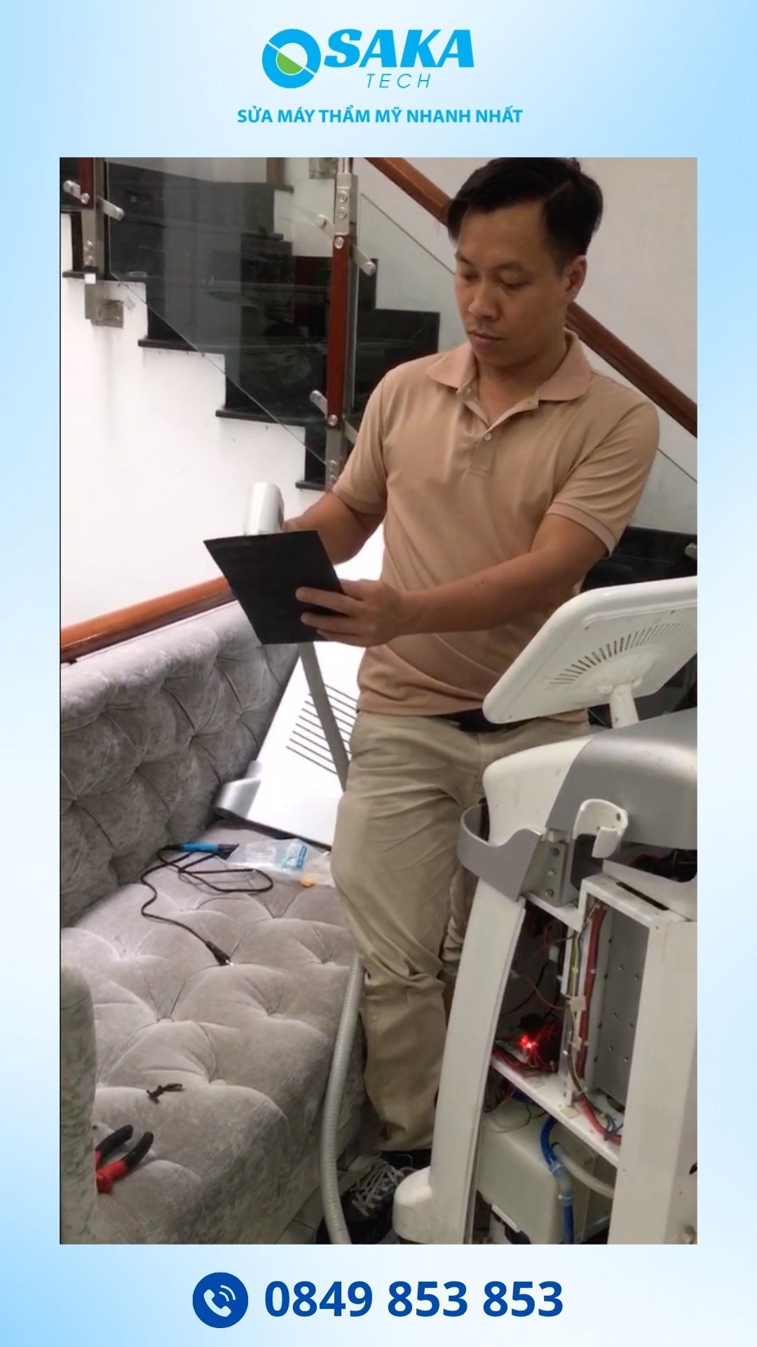 Sửa Máy Triệt Lông Diode Laser Báo Lỗi Nước Tại Viện Thẩm Mỹ LG Clinic