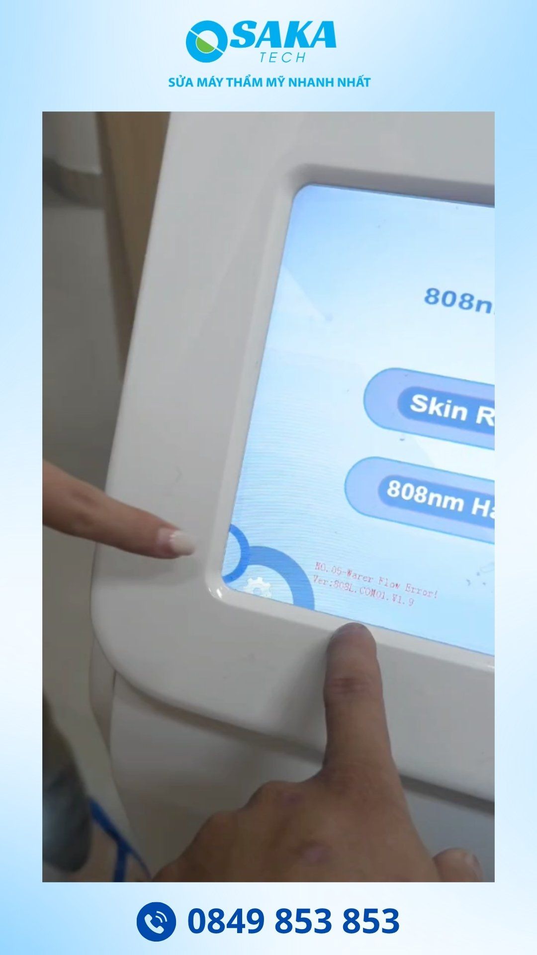 Sửa Máy Triệt Lông Diode Laser BEAUTYPLUS KOREA Báo Lỗi Nước