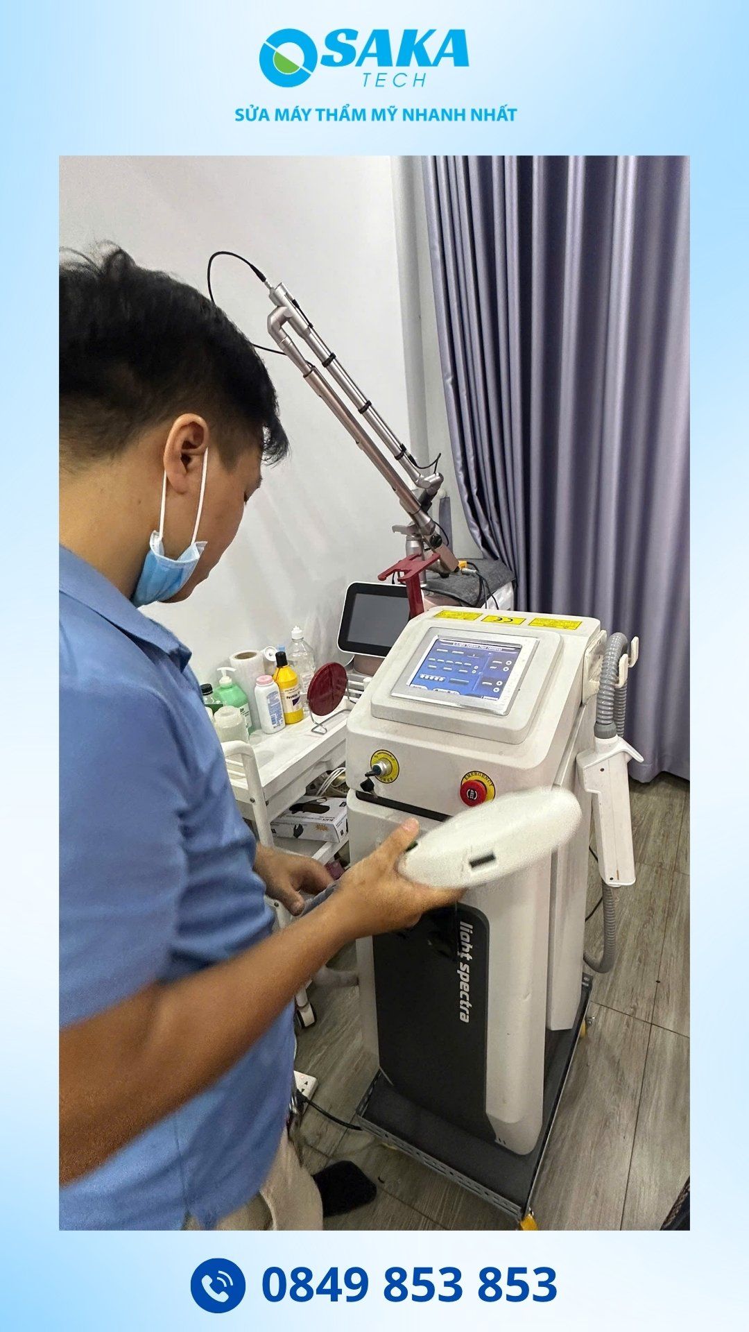 Sửa Máy Triệt Lông Light Spectra Lỗi Không Hiển Thị Màn Hình Tại Hazuki Spa