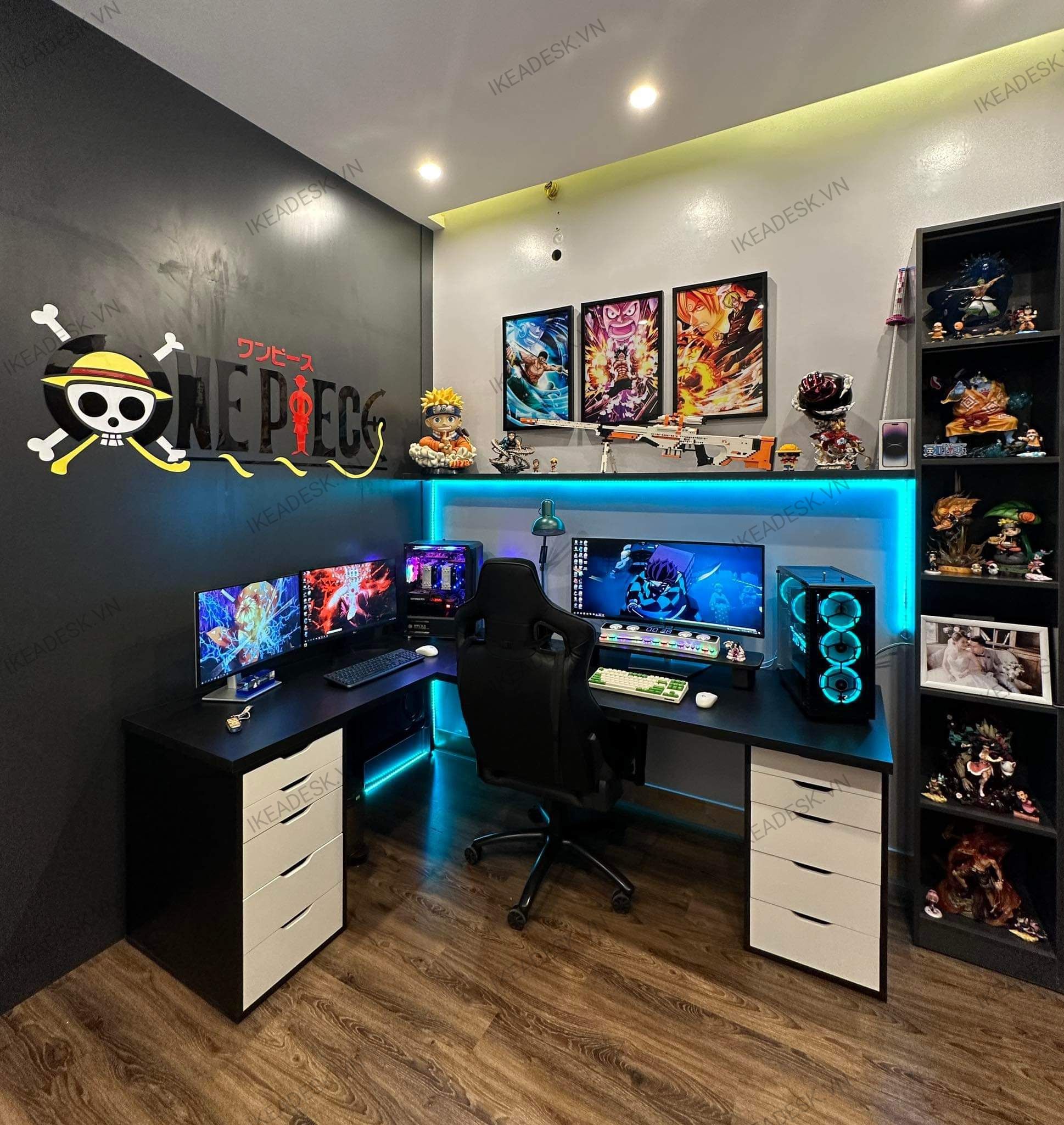 So sánh bàn gaming và bàn làm việc thông thường.