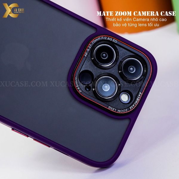 Ốp Matte Camera Zoom cao cấp cho iPhone