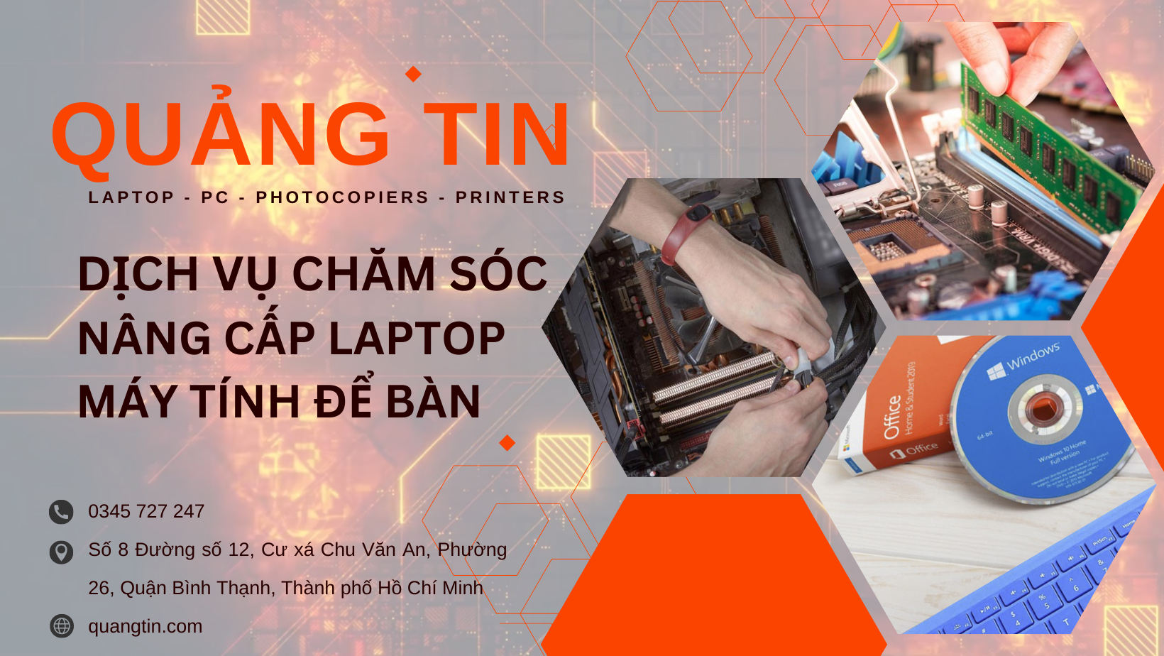 Dịch vụ nâng cấp vệ sinh cài đặt laptop pc tại Quảng Tin