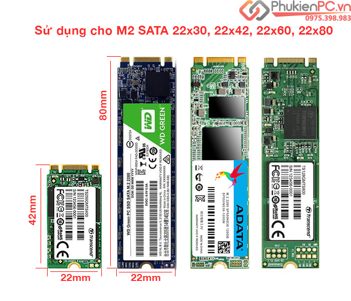 Cách phân biệt ổ cứng SSD mSATA, M2 SATA, M2 NVMe, Micro SATA
