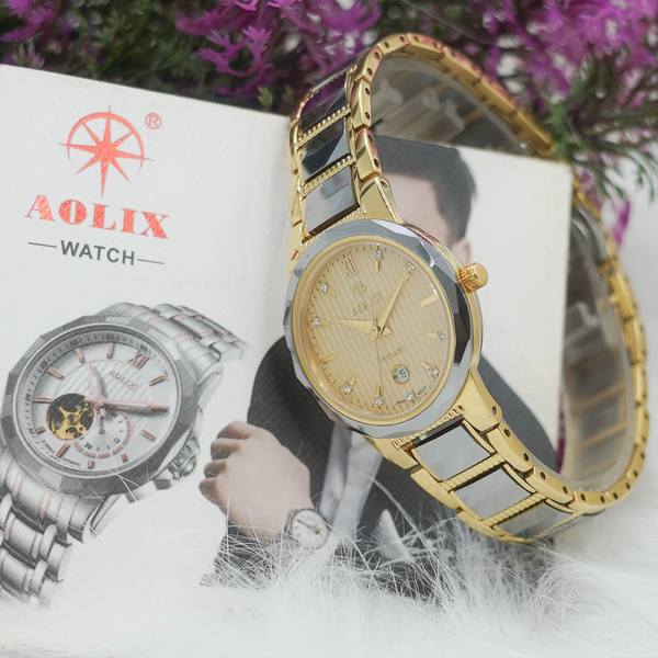 đồng hồ nữ dây đá ceramic aolix al-6825L