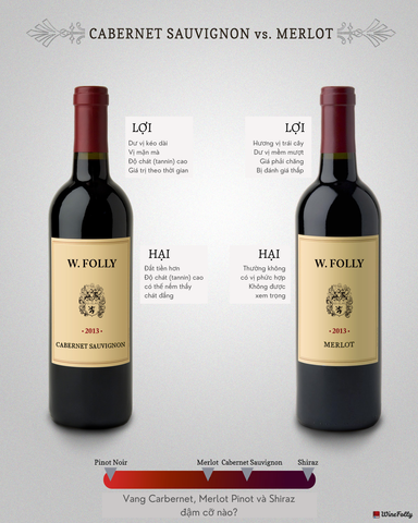 Khác biệt giữa rượu vang Merlot và Cabernet Sauvignon