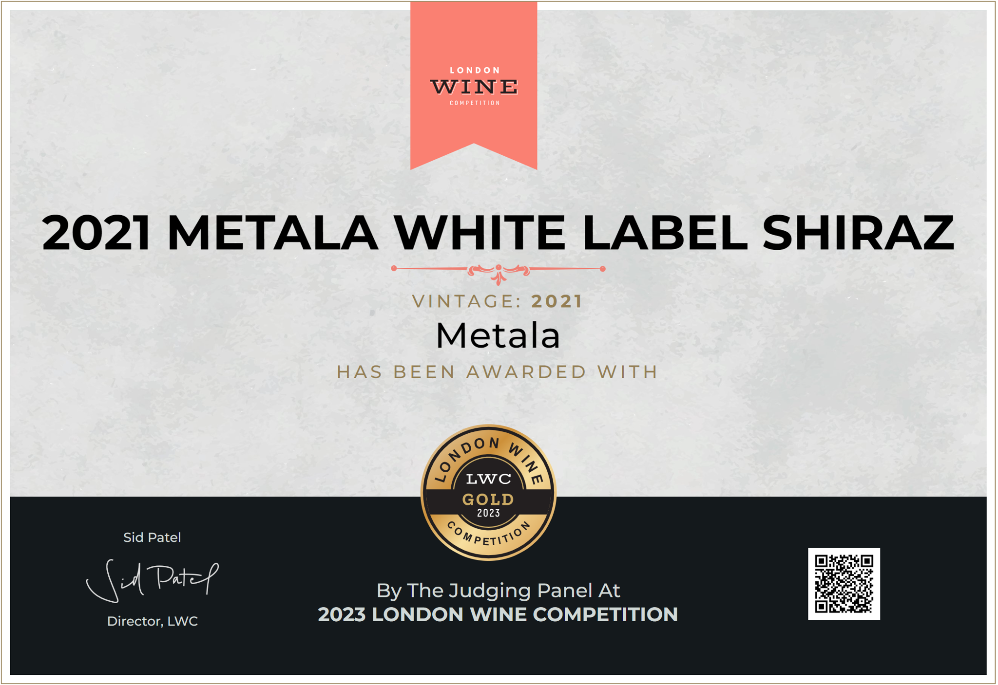 Chai vang đỏ Úc Metala Shiraz: Thành công vang dội tại London Wine Competition 2023
