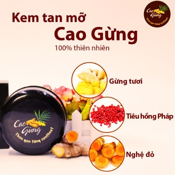 kem tan mỡ cao gừng