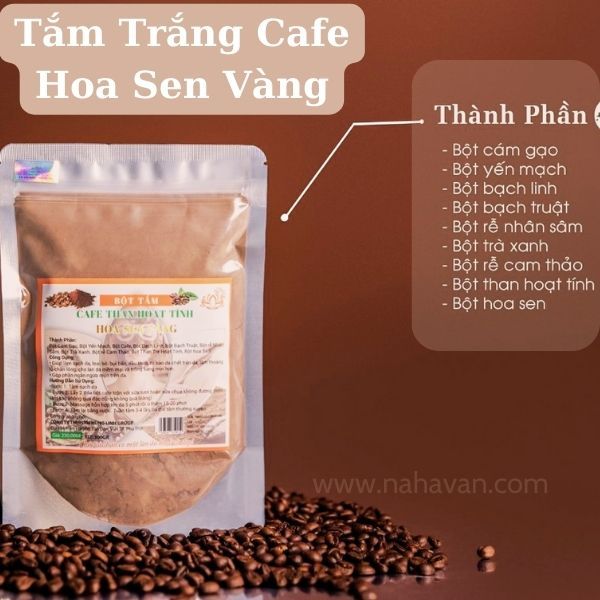 thành phần bột tắm trắng cafe hoa sen vàng