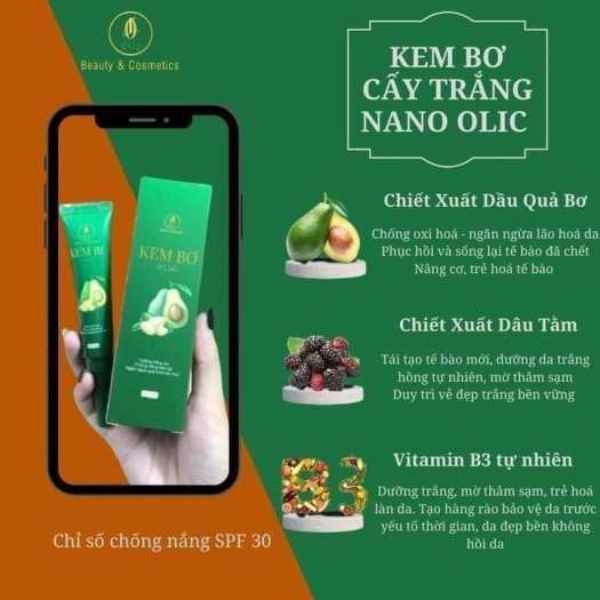 Thành phần kem bơ olic