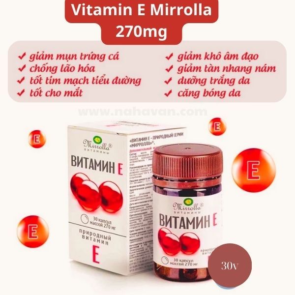 vitamin e đỏ của nga mirrolla 270mg