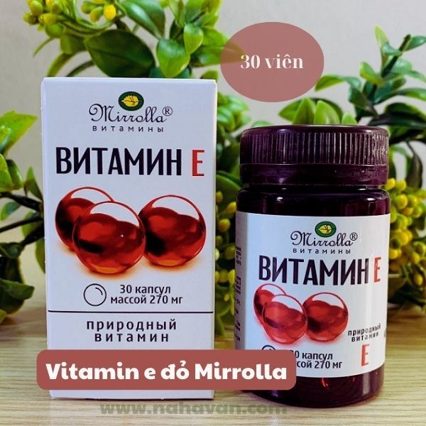 vitamin e đỏ nga mirrolla 270mg hộp 30 viên