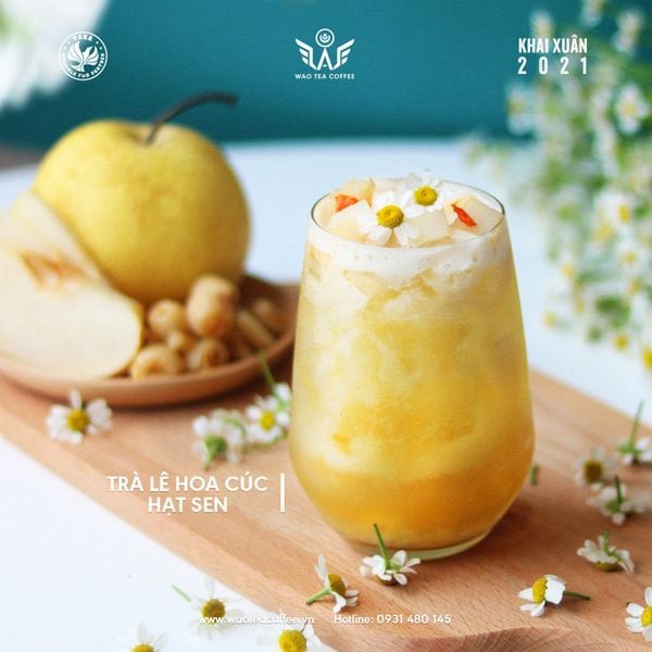 Công Thức Trà Lê Hoa Cúc Hạt Sen