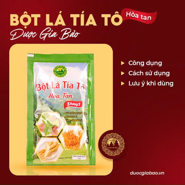 Bột lá tía tô hòa tan 2025 Dược Gia Bảo có gì đặc biệt?