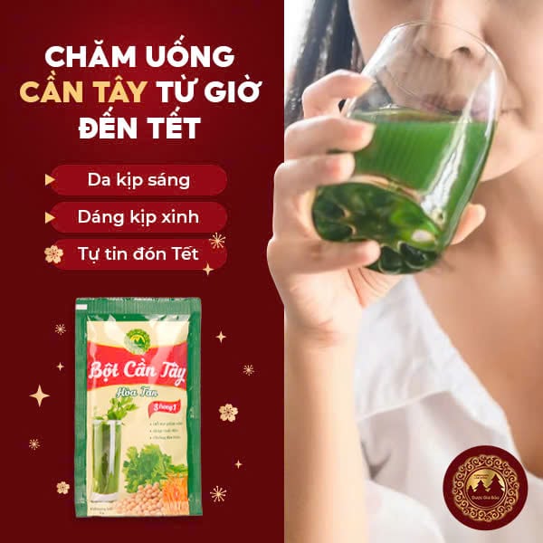 Chăm uống cần tây da thêm xinh đón Tết vui