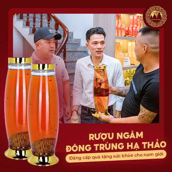Rượu ngâm đông trùng hạ thảo - đẳng cấp quà tặng cho nam giới