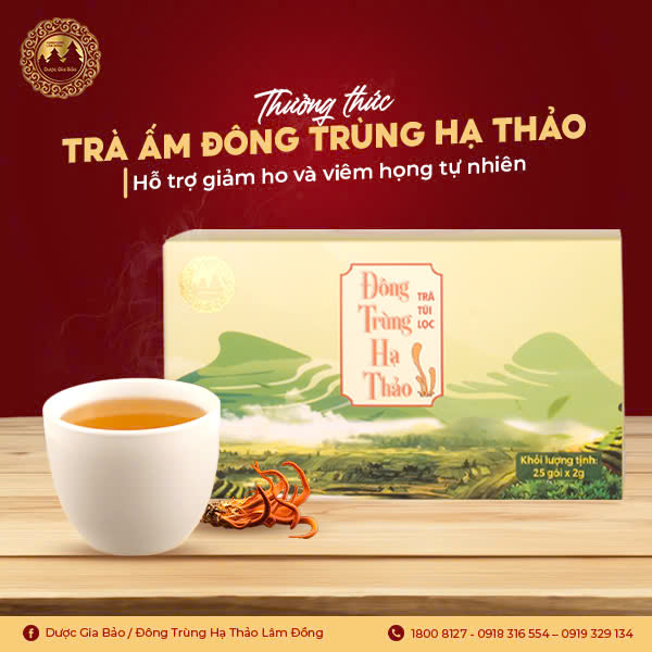 Trà ấm đông trùng hạ thảo - hỗ trợ giảm ho và viêm vọng