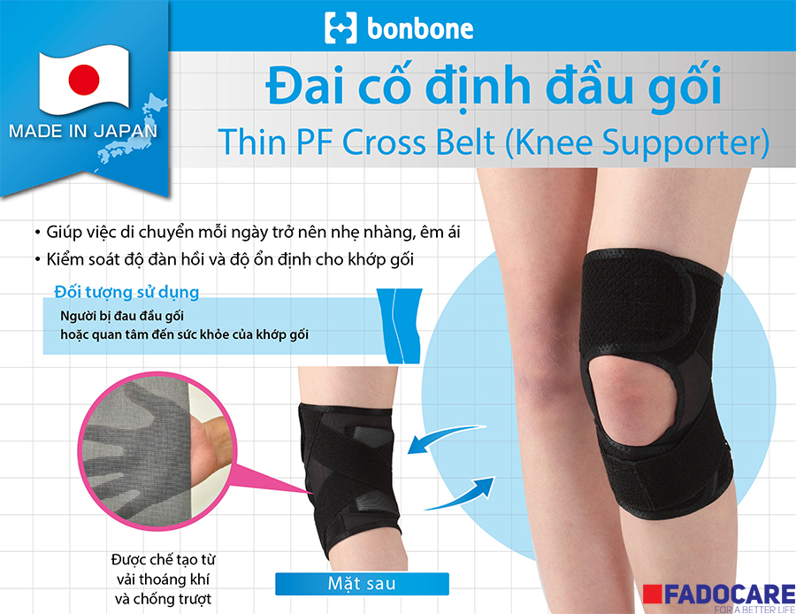 Đai cố định đầu gối Thin PF Cross Belf