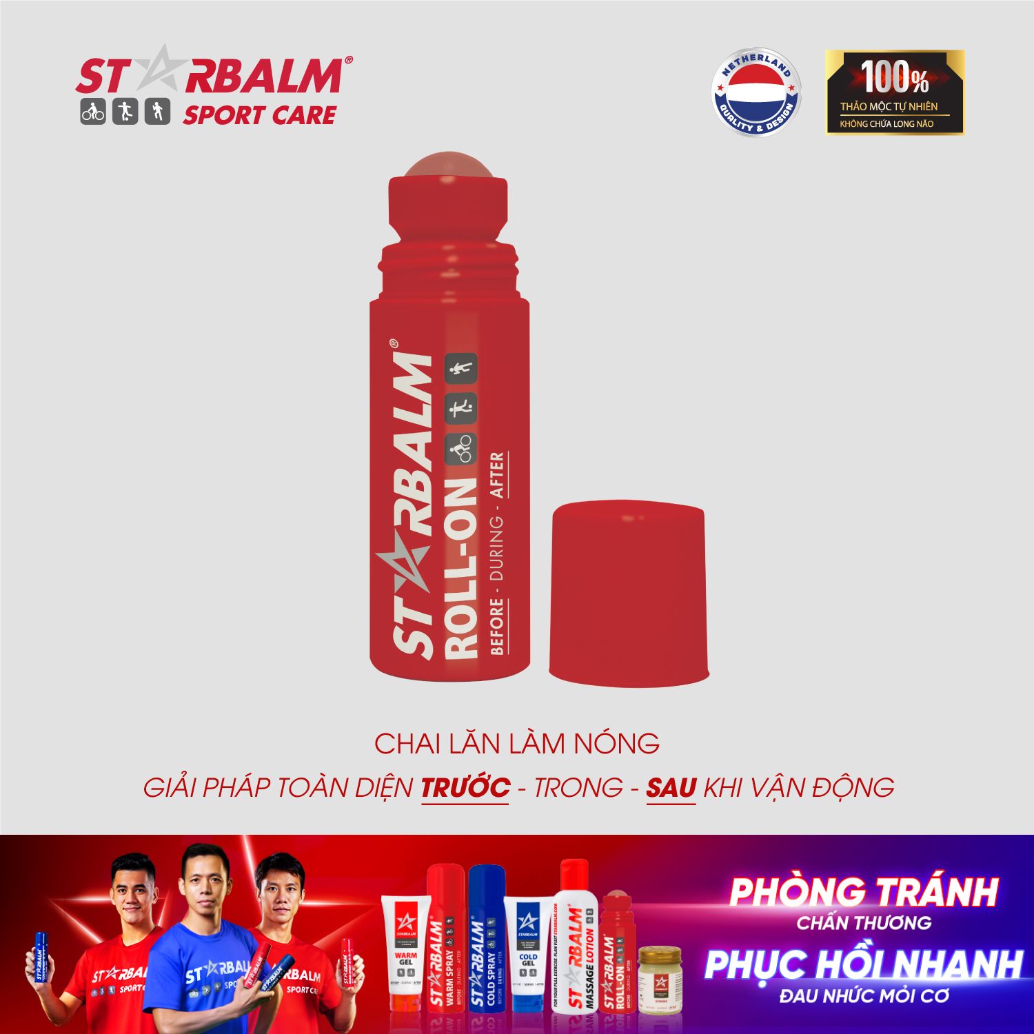 Chai lăn làm nóng Starbalm Roll-On, 75ml