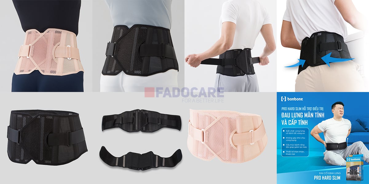 Đai cố định lưng bonbone PRO HARD Slim - Cứng Cáp, Gọn Nhẹ, Thoáng Khí