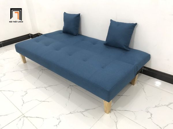 sofa giường, sofa bed, ghế sofa giường nằm, sofa giường 1m72, sofa giường vải bố, ghế sofa gấp gọn xanh dương