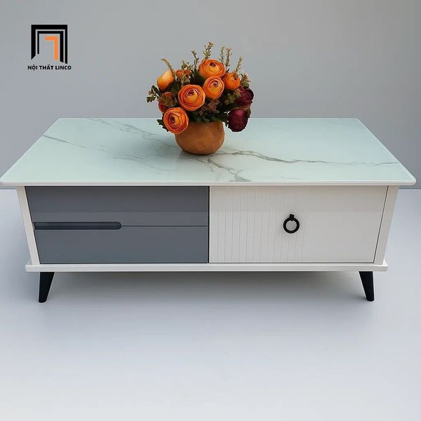 bàn trà gia đình nhỏ gọn 1m x 50 xinh xắn, bàn sofa phòng khách mặt kính xinh