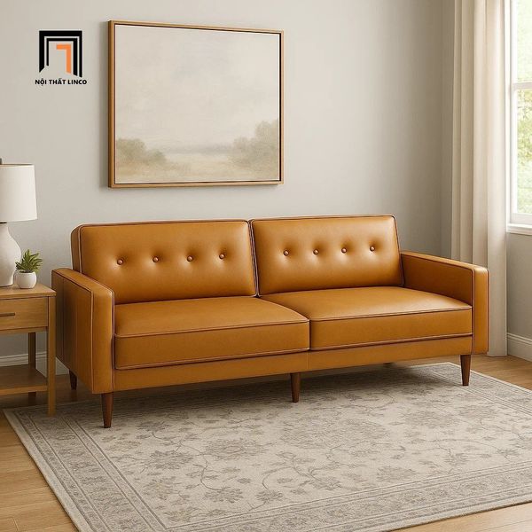 ghế sofa giường bọc da công nghiệp, sofa giường nằm dài 2m