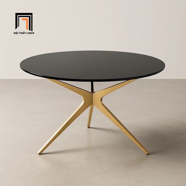 bàn trà mặt kính cường lực đen 60cm, bàn sofa phòng khách giá rẻ