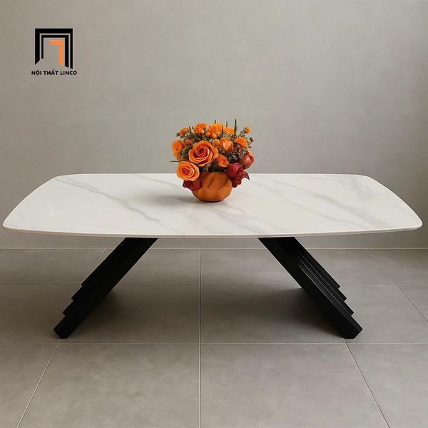 bàn trà mặt đá khung chân sắt V sang trọng, bàn sofa 1m x 50 giá rẻ