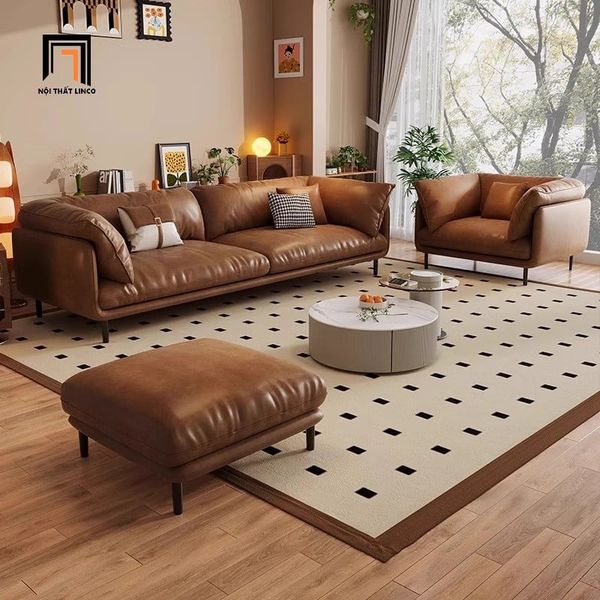 bộ ghế sofa phòng khách bọc da giả bóng, set ghế sofa phòng khách sang trọng