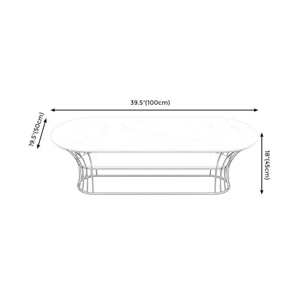 bàn sofa phòng khách oval mặt đá xám, bàn sofa 1m x 50 xinh xắn cho gia đình