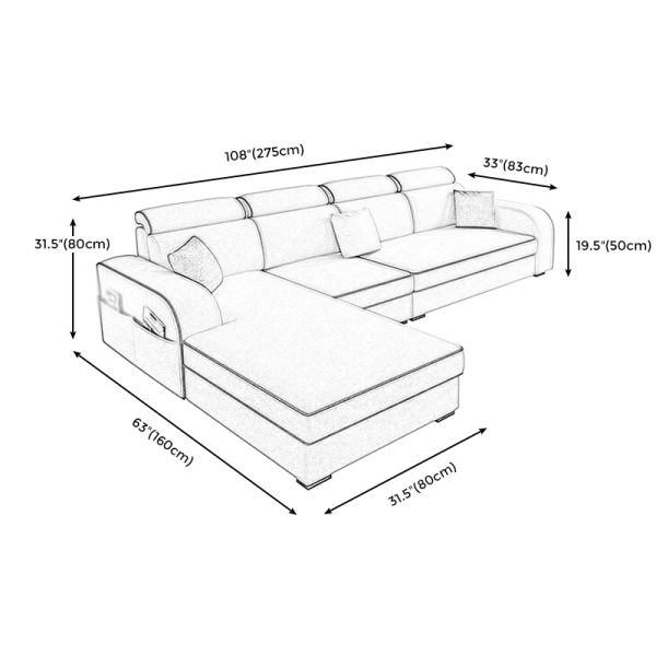 bộ ghế sofa góc l gia đình, sofa góc phòng khách nhỏ gọn, bộ ghế sofa góc xám trắng 2m2 x 1m7