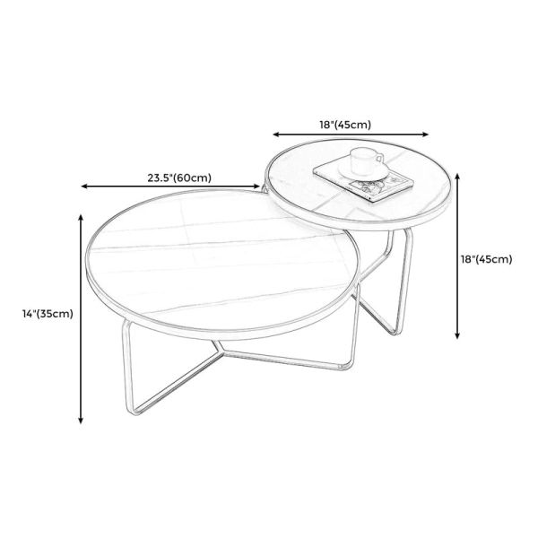 cặp bàn trà mặt đá đen trắng xinh xắn, cặp 2 bàn sofa phòng khách khung chân sắt