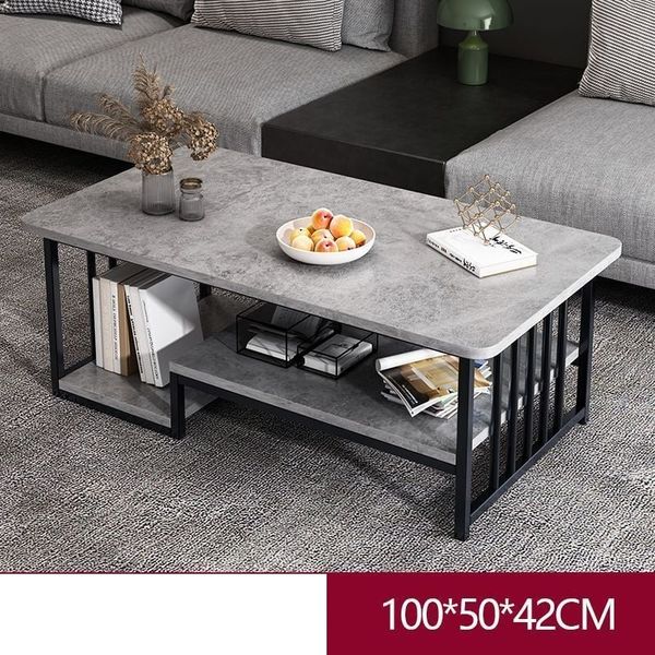 bàn sofa mặt đá xám cho nhà nhỏ, bàn sofa chữ nhật khung chân sắt 1m x 50
