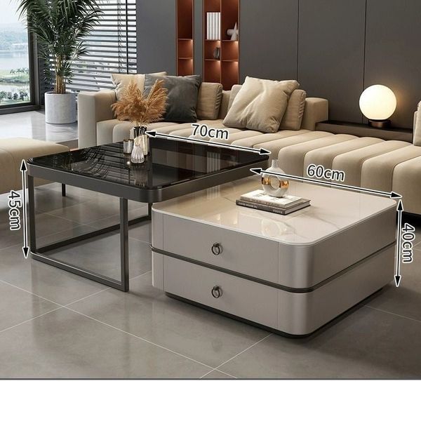 cặp bàn sofa hiện đại, cặp 2 bàn sofa vuông cho văn phòng làm việc