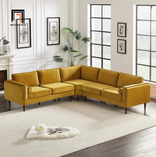 bộ ghế sofa góc L 2m4 x 2m4 vải nỉ phòng khách, sofa góc L diện tích lớn