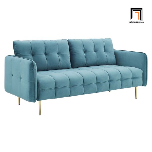 ghế sofa băng dài 1m9, sofa văng vải nỉ xanh lá, ghế sofa băng chân inox, sofa băng giá rẻ nhỏ