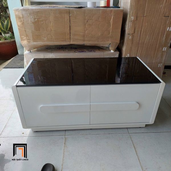 bàn sofa hình hộp chữ nhật sơn trắng 1m x 50 giá rẻ, bàn sofa hộc kéo xinh xắn