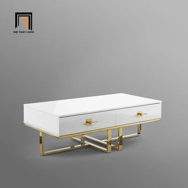 bàn trà hình hộp chữ nhật mặt ván gỗ 1m1 x 55, bàn sofa phòng khách khung chân cao cấp