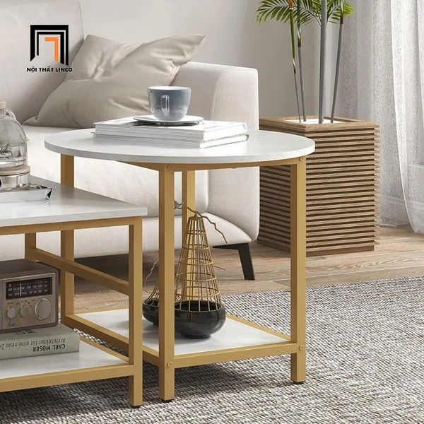 cặp bàn trà mặt đá khung sắt giá rẻ, cặp bàn sofa gia đình nhỏ