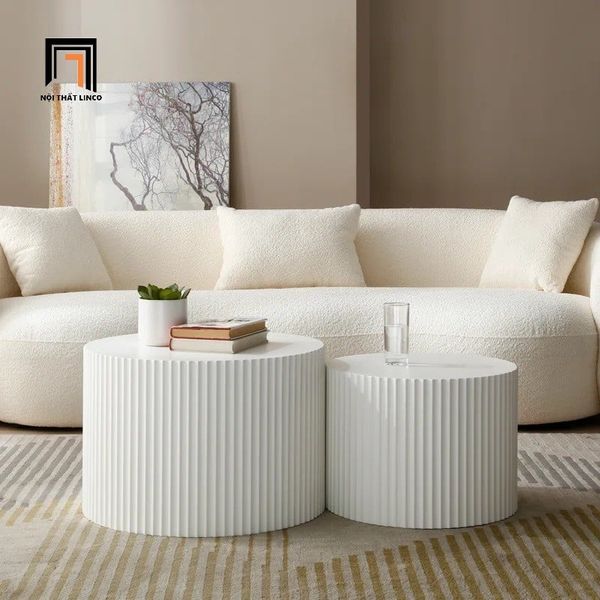 cặp bàn trà đôi mặt đá trắng xinh xắn, cặp 2 bàn sofa cho sảnh chờ đẹp