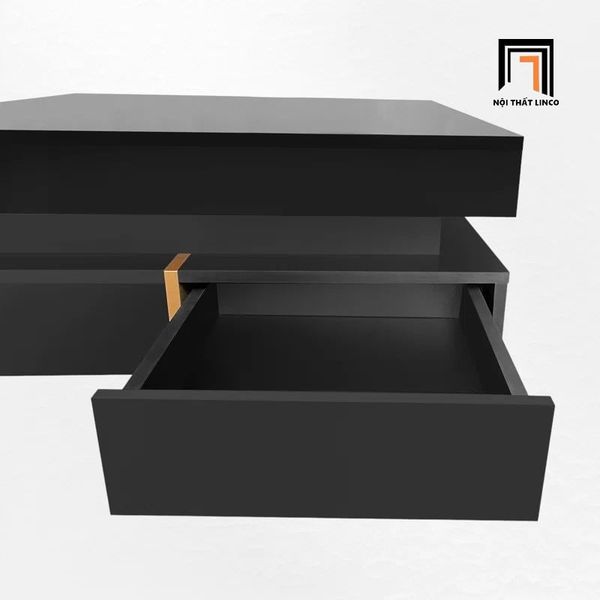 bàn sofa phòng khách mặt ván đen 80cm, bàn sofa cho gia đình hiện đại