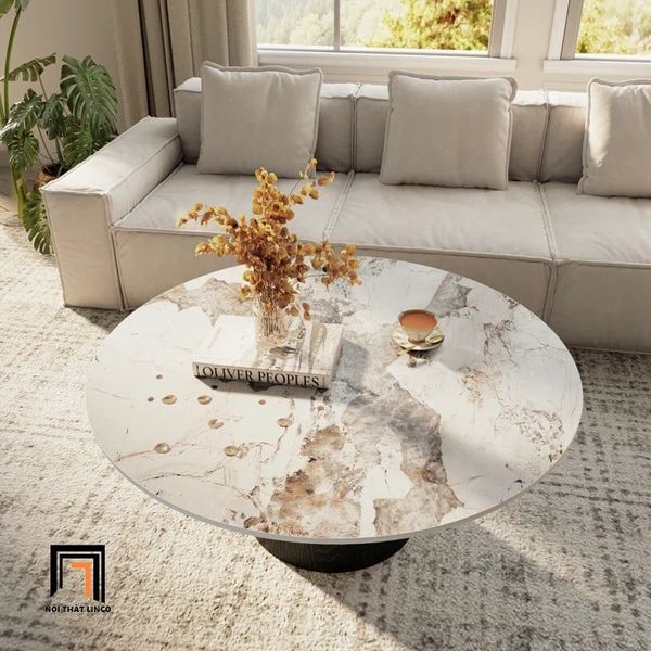 bàn sofa xinh xắn mặt đá ceramic, bàn sofa cho gia đình 60cm