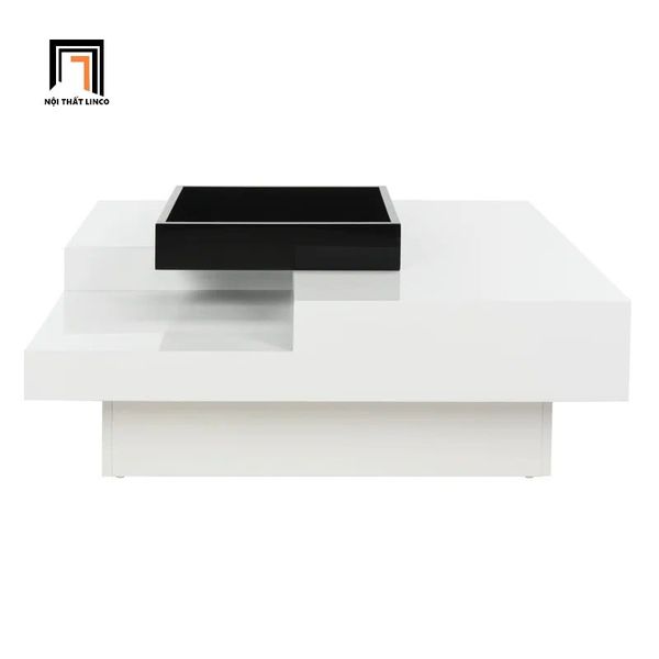 bàn trà ván gỗ mdf trắng, bàn sofa phòng khách 80cm diện tích lớn