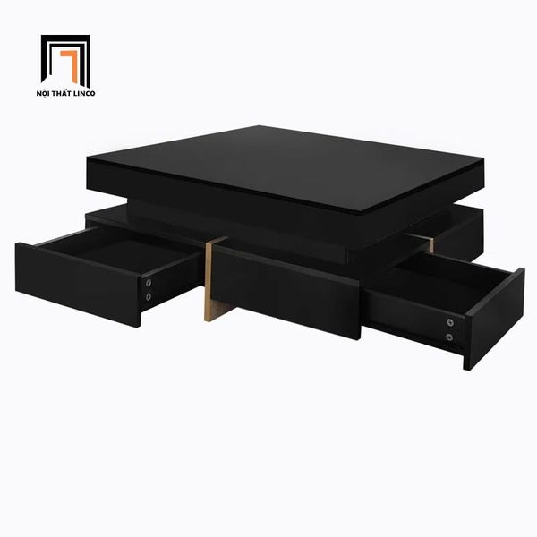 bàn sofa phòng khách mặt ván đen 80cm, bàn sofa cho gia đình hiện đại