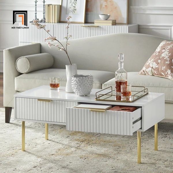 bàn sofa phòng khách mặt ván gỗ trắng, bàn sofa giá rẻ 1m x 50
