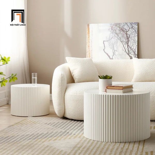 cặp bàn trà đôi mặt đá trắng xinh xắn, cặp 2 bàn sofa cho sảnh chờ đẹp